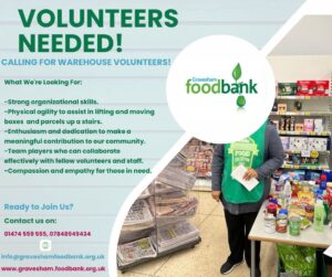 Gravesham Foodbank needs warehouse volunteers